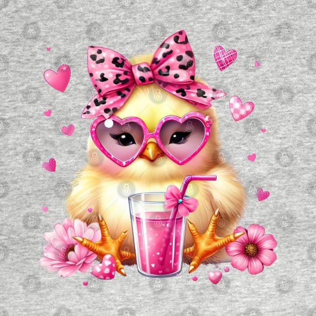 Valentine Chicken Drinking Ice Cream by Chromatic Fusion Studio